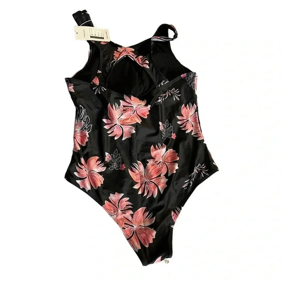 Tremaker women's size XL black floral one piece bathing suit - Picture 2 of 3